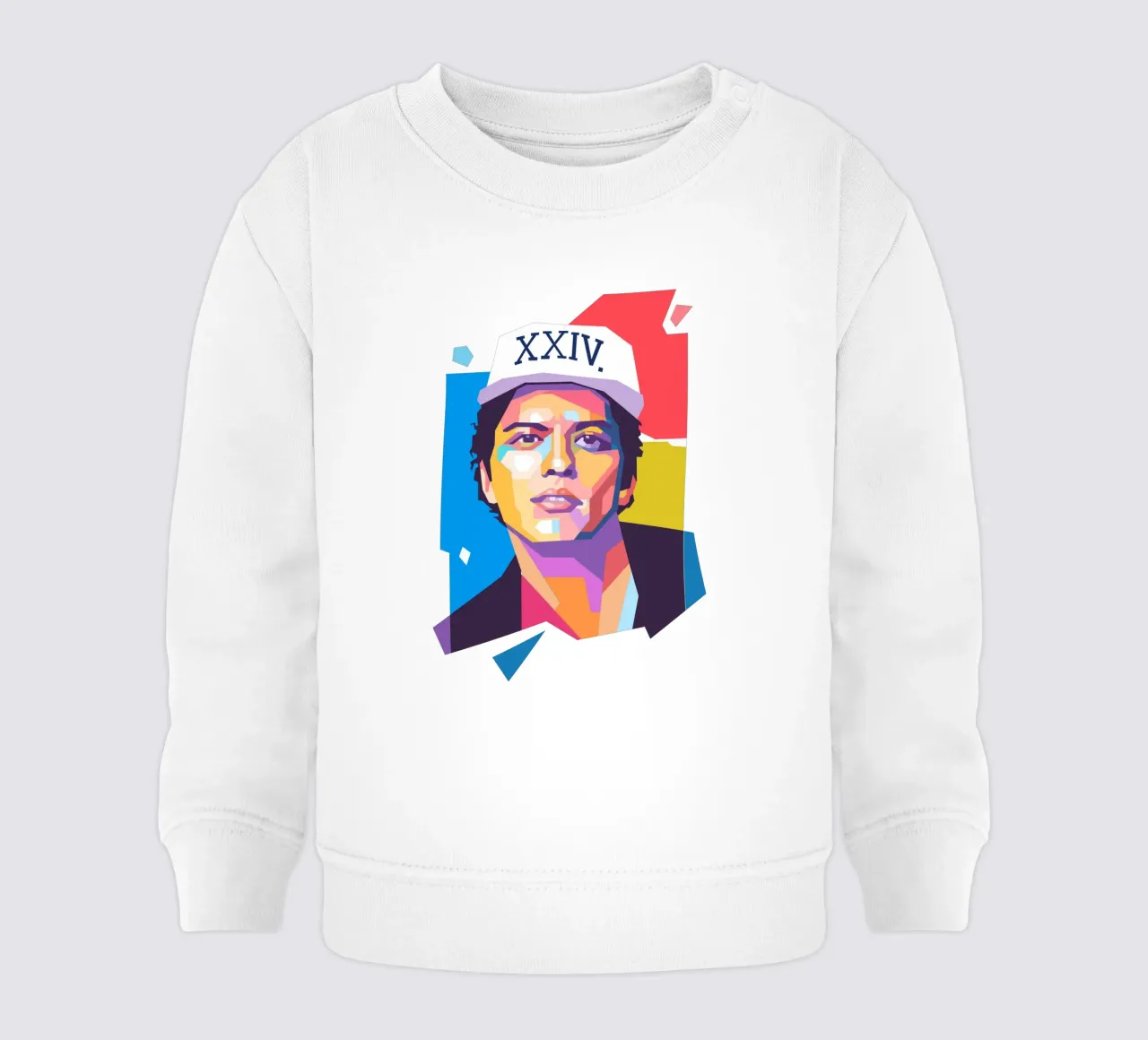 Ritratto pop art di Bruno Mars felpa neonato da Hantamrata