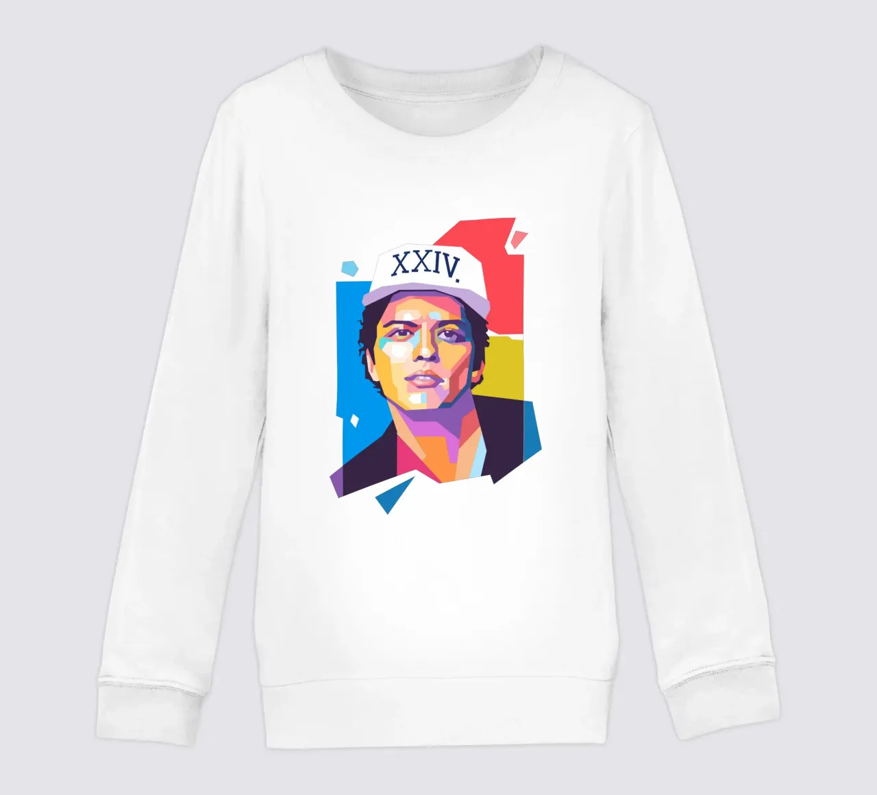 Bruno Mars pop art portret kinder sweatshirt van Hantamrata