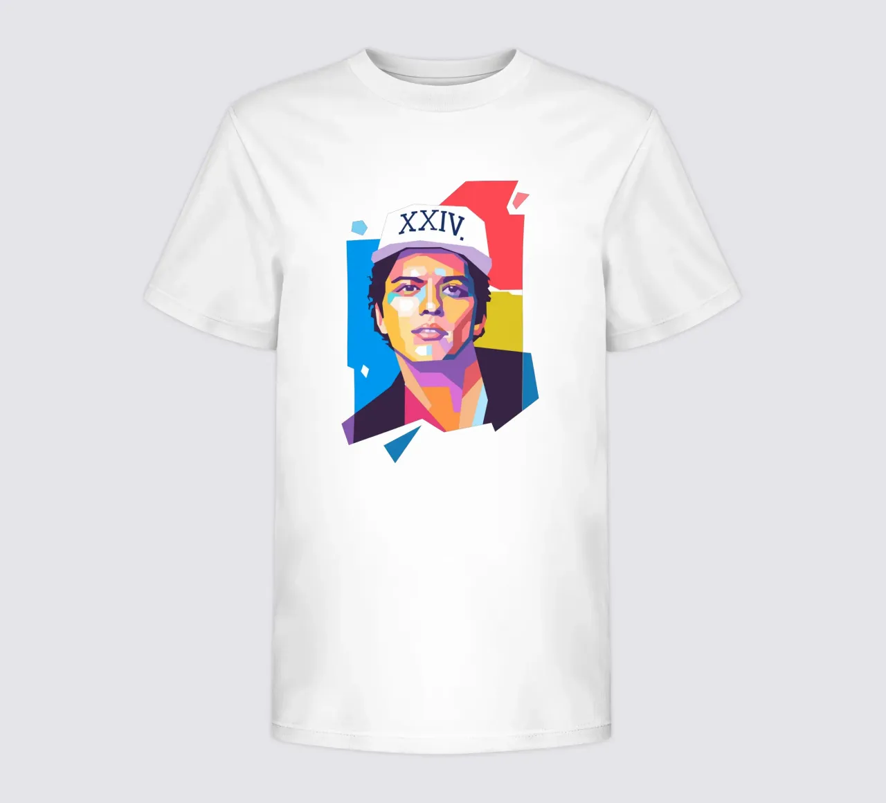 Bruno Mars pop art portrait kids t-shirt by Hantamrata