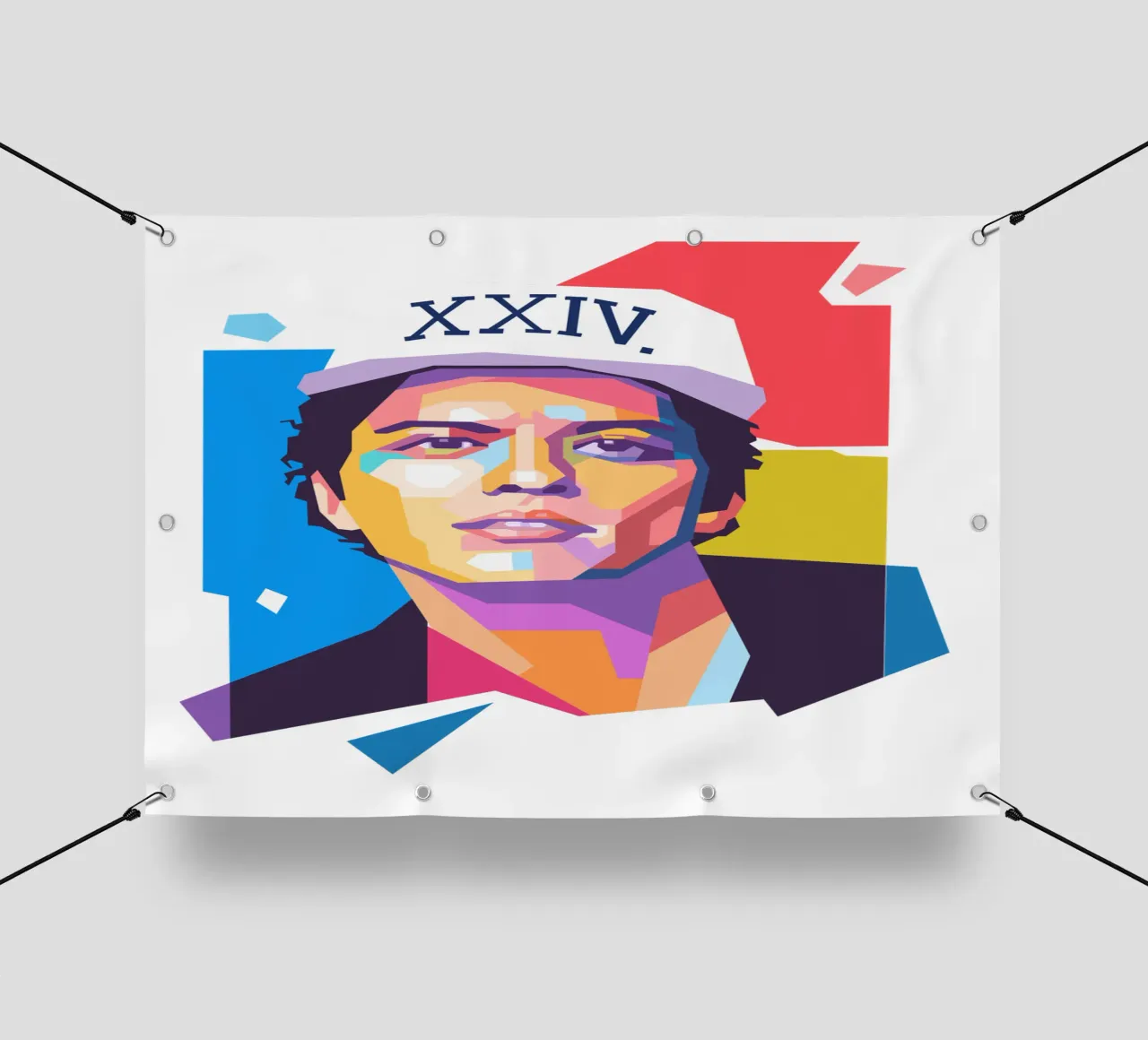 Ritratto pop art di Bruno Mars telo in pvc da Hantamrata