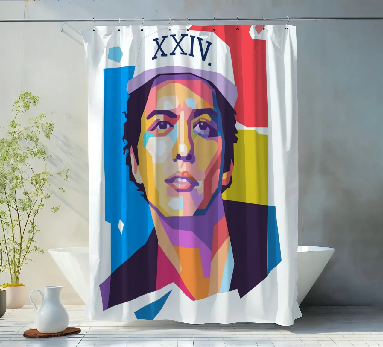 Bruno Mars Pop Art Porträt Duschvorhang von Hantamrata