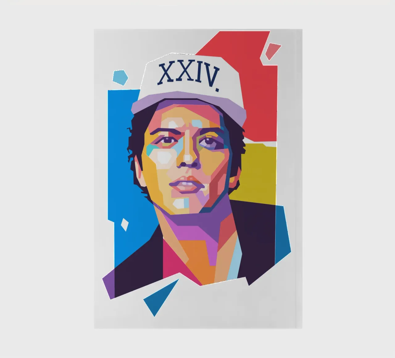 Bruno Mars pop art portrait notebook by Hantamrata