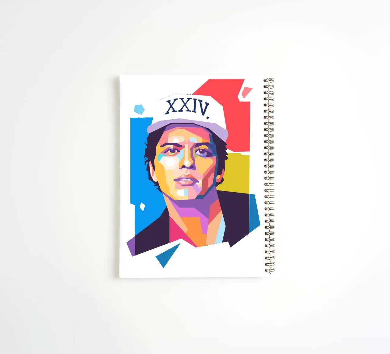 Retrato pop art de Bruno Mars cuaderno de espiral de Hantamrata