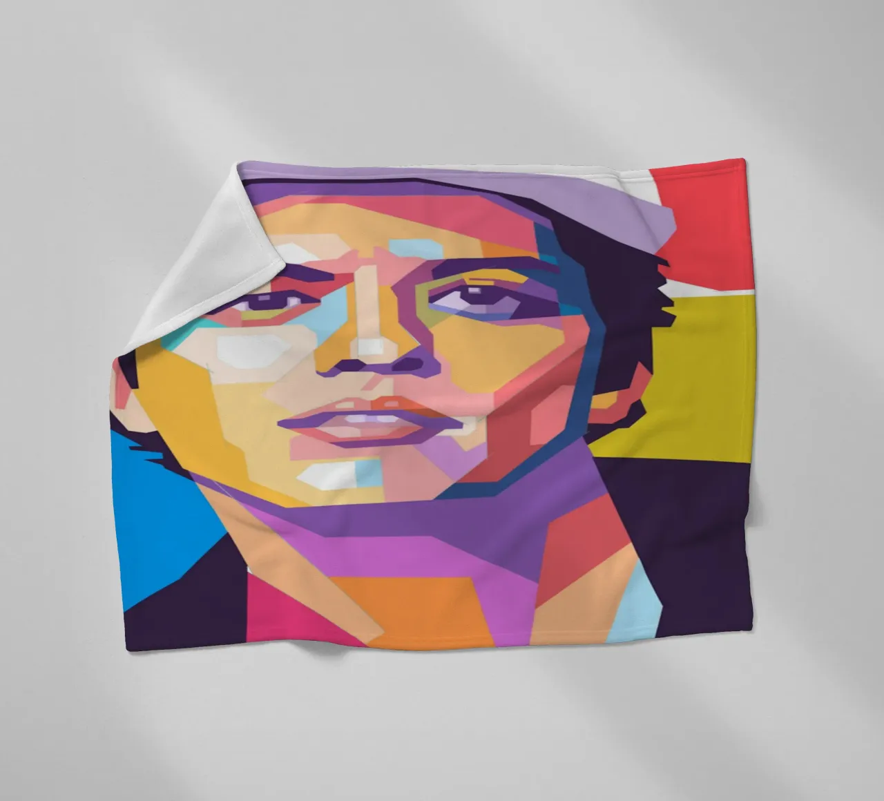 Bruno Mars pop art portrait fleece blanket by Hantamrata