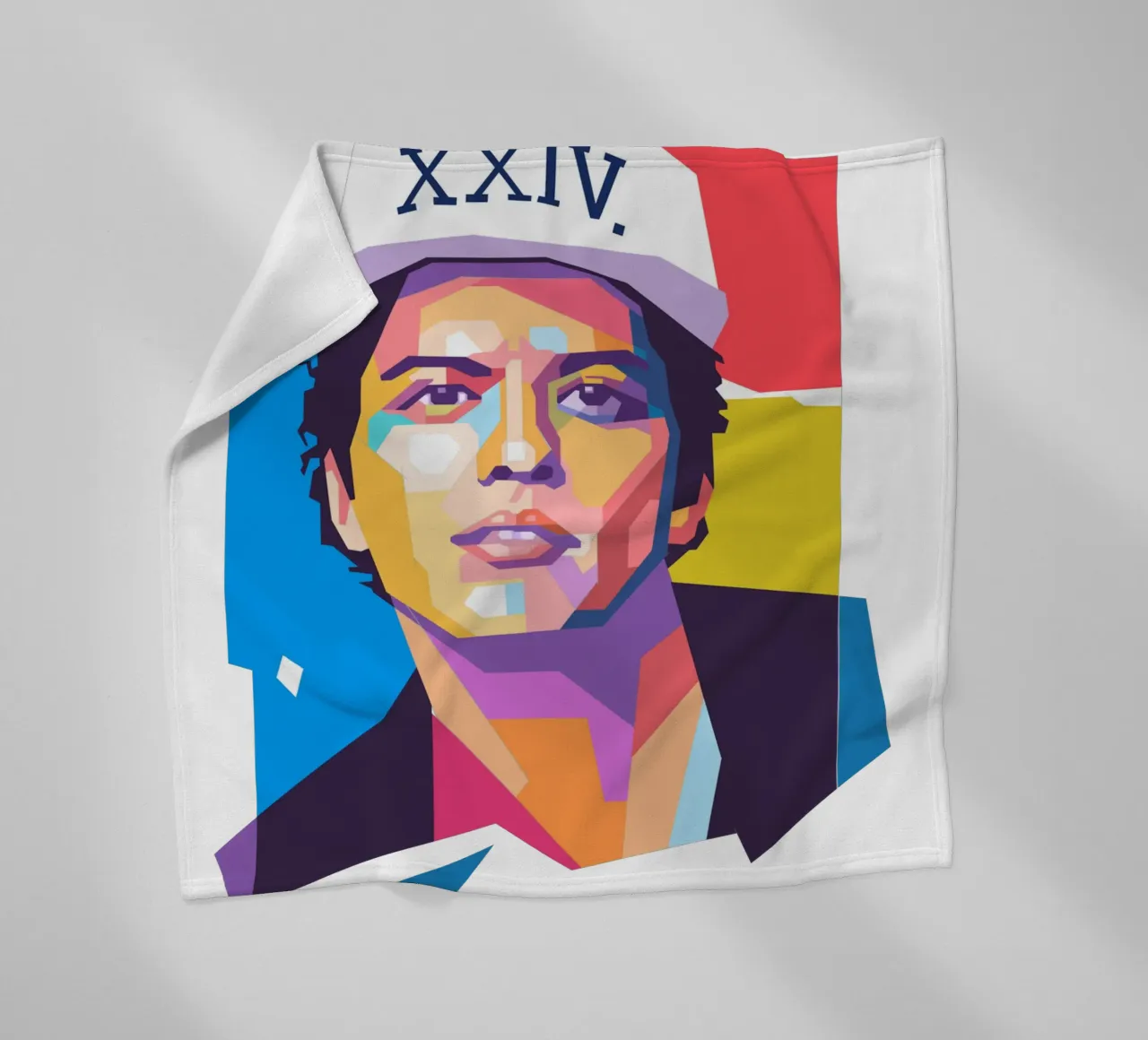 Bruno Mars pop art portrait fleece blanket by Hantamrata