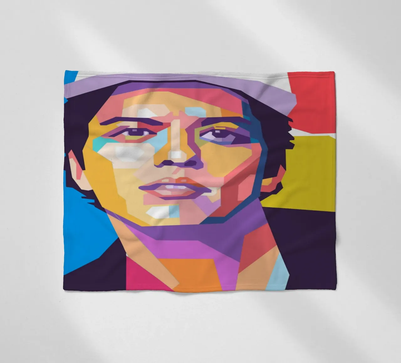 Bruno Mars pop art portrait fleece blanket by Hantamrata