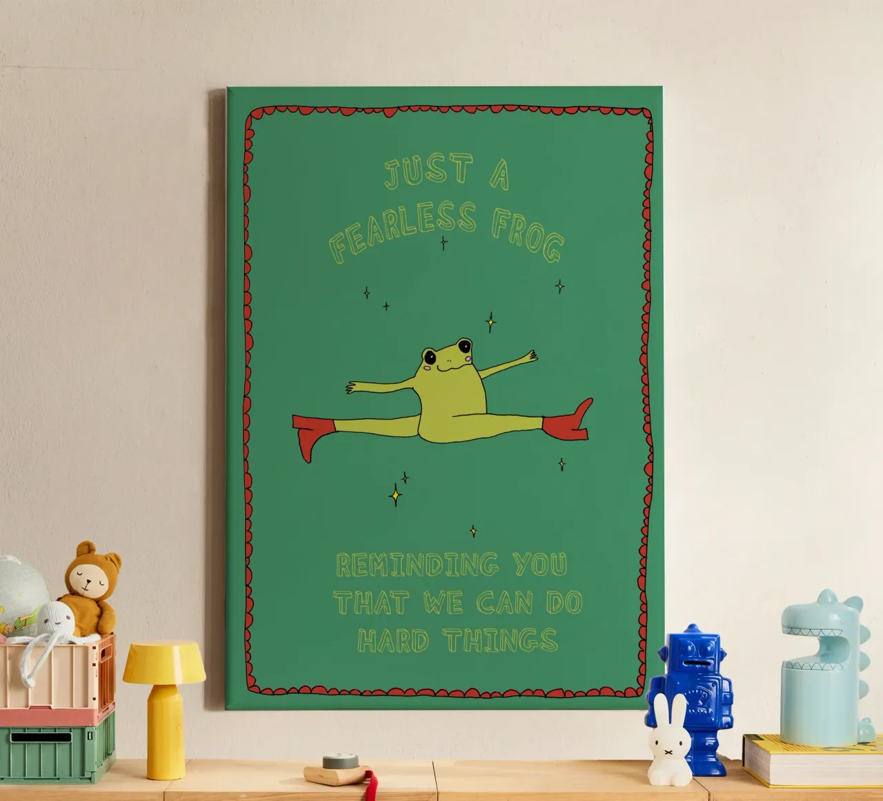 Fearless Frog tela con Cornice a cassetta da thesoulhugclub