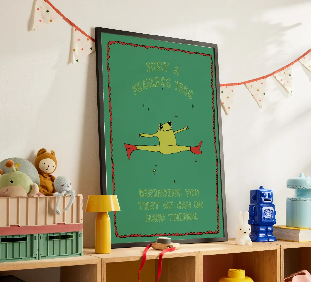 Fearless Frog poster con telaio in plastica da thesoulhugclub