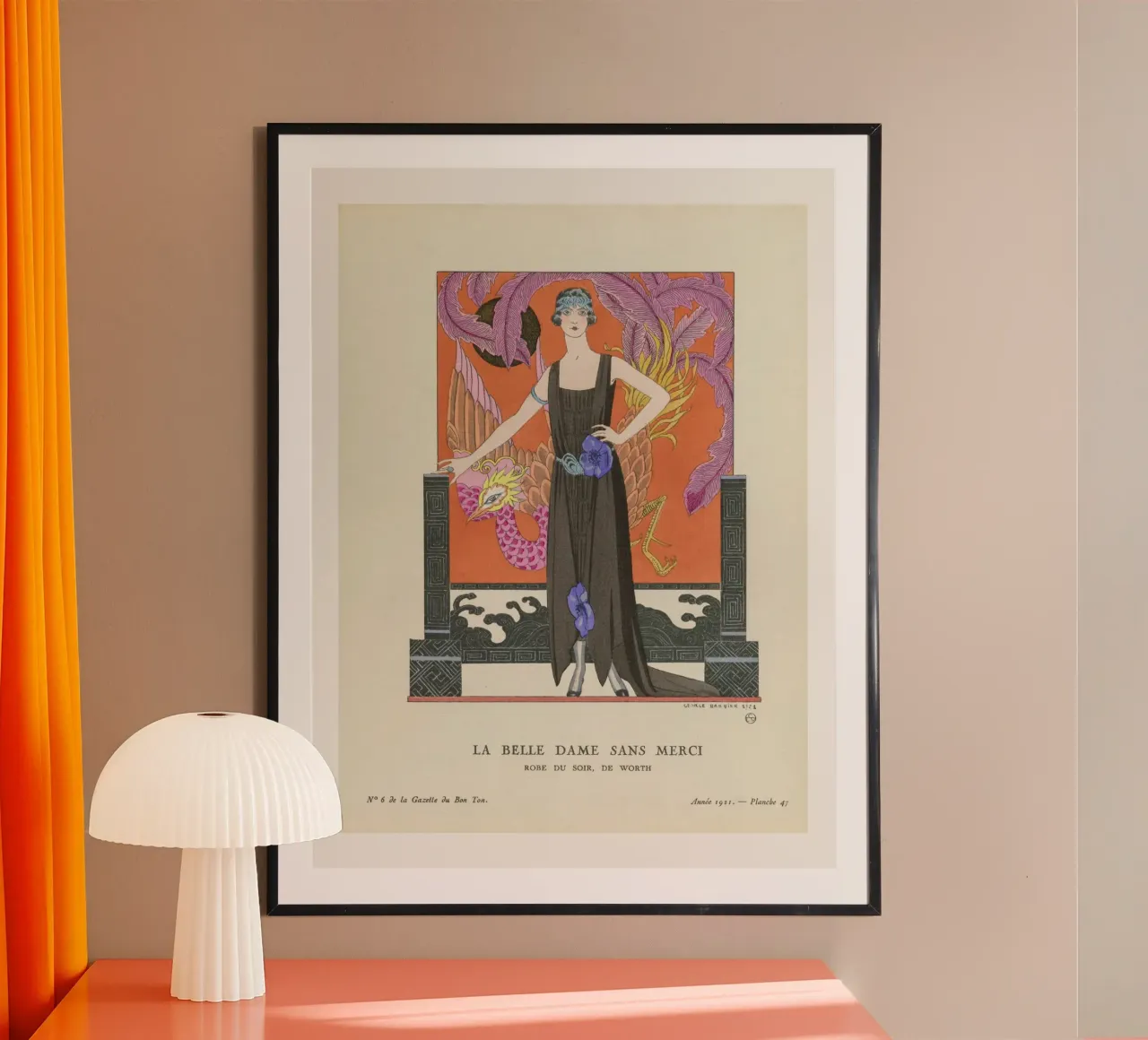 George Barbier, La belle dame sans merci Deco poster met kunststof frame van Carinaprint