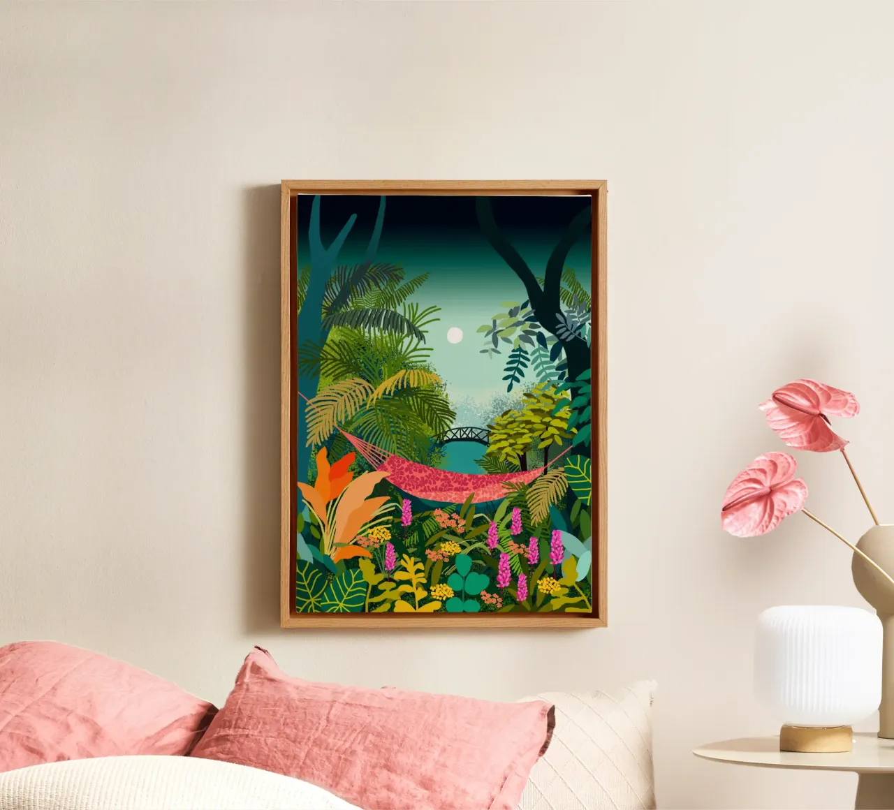 Rest In a Hammock canvas with Floater frame by Pictufy Sun & Spirit
