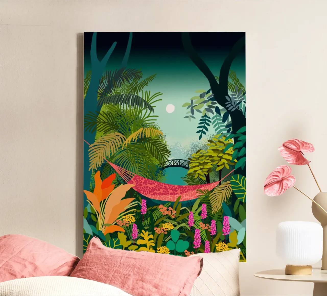 Rest In a Hammock canvas with Floater frame by Pictufy Sun & Spirit