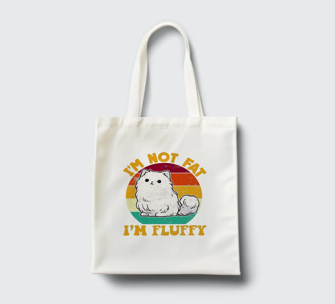 I'M NOT FAT, I'M FLUFFY borsa in juta da edsonramosart