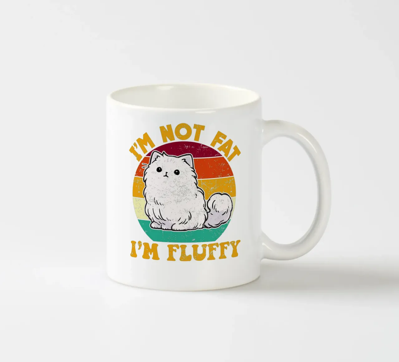 I'M NOT FAT, I'M FLUFFY tazza in ceramica da edsonramosart