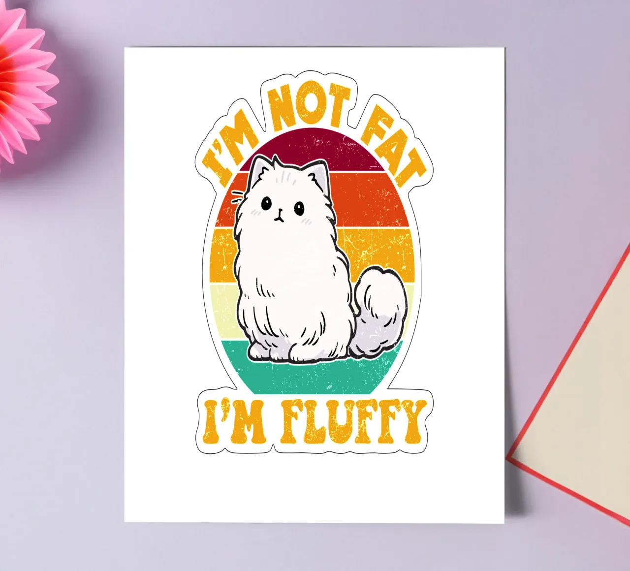 I'M NOT FAT, I'M FLUFFY Stickerbogen von edsonramosart