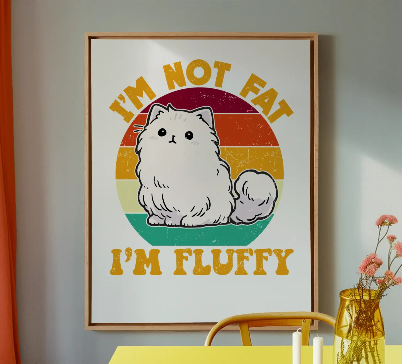 I'M NOT FAT, I'M FLUFFY canvas van edsonramosart