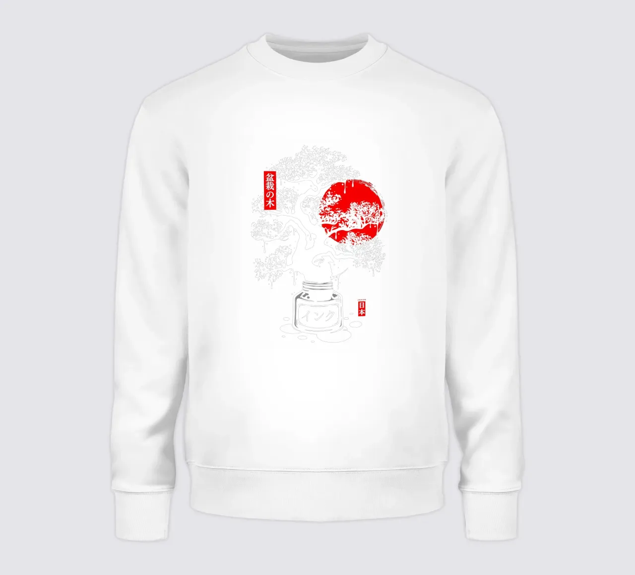 Inchiostro giapponese bonsai bianco felpa da LM2KONE