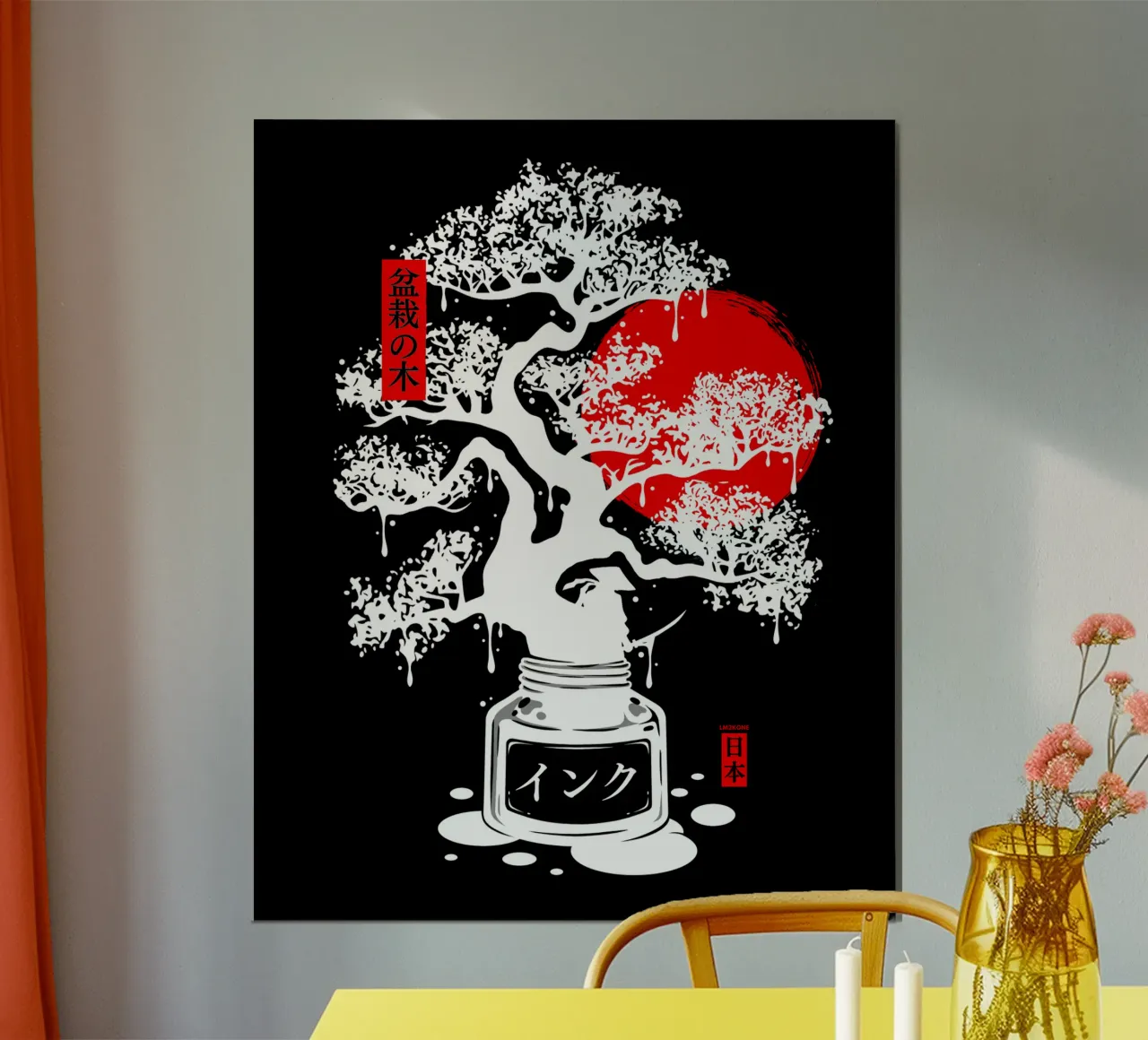 Inchiostro giapponese bonsai bianco poster da LM2KONE
