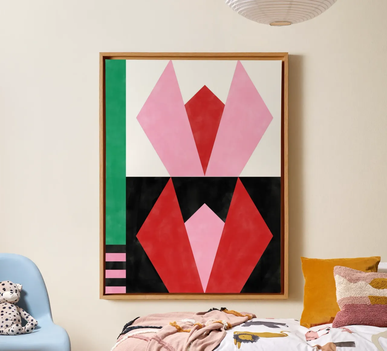 Geometric Artworkwith Triangles And Rectangles canvas with Floater frame by Pictufy Sun & Spirit