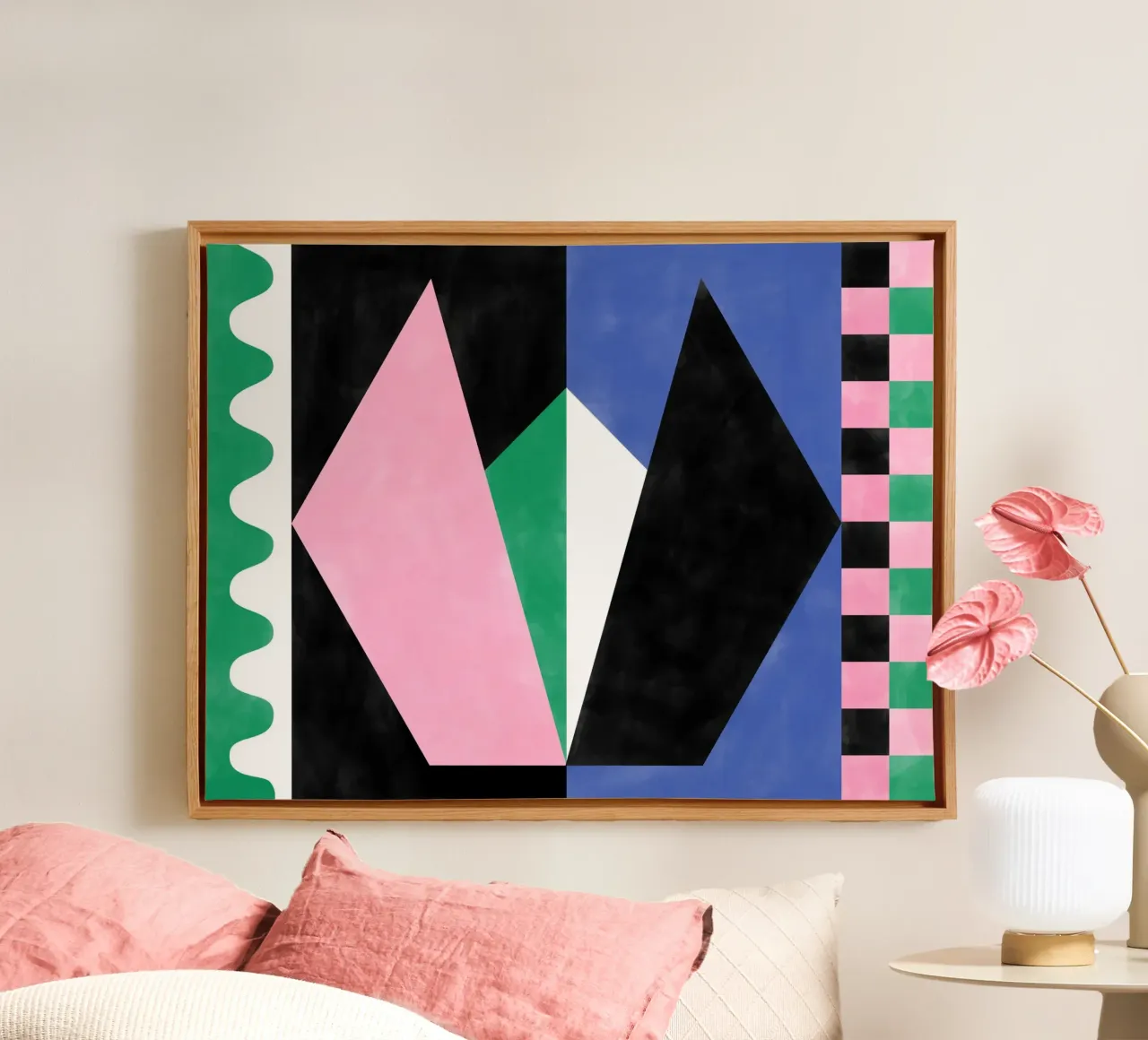 Forme geometriche audaci tela con Cornice a cassetta da Pictufy Sun & Spirit