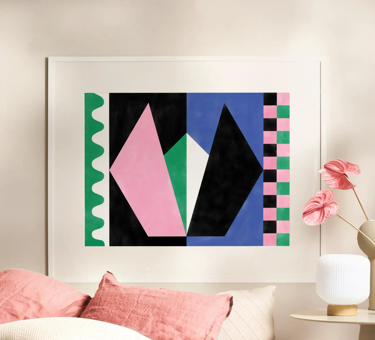 Forme geometriche audaci poster con telaio in plastica da Pictufy Sun & Spirit