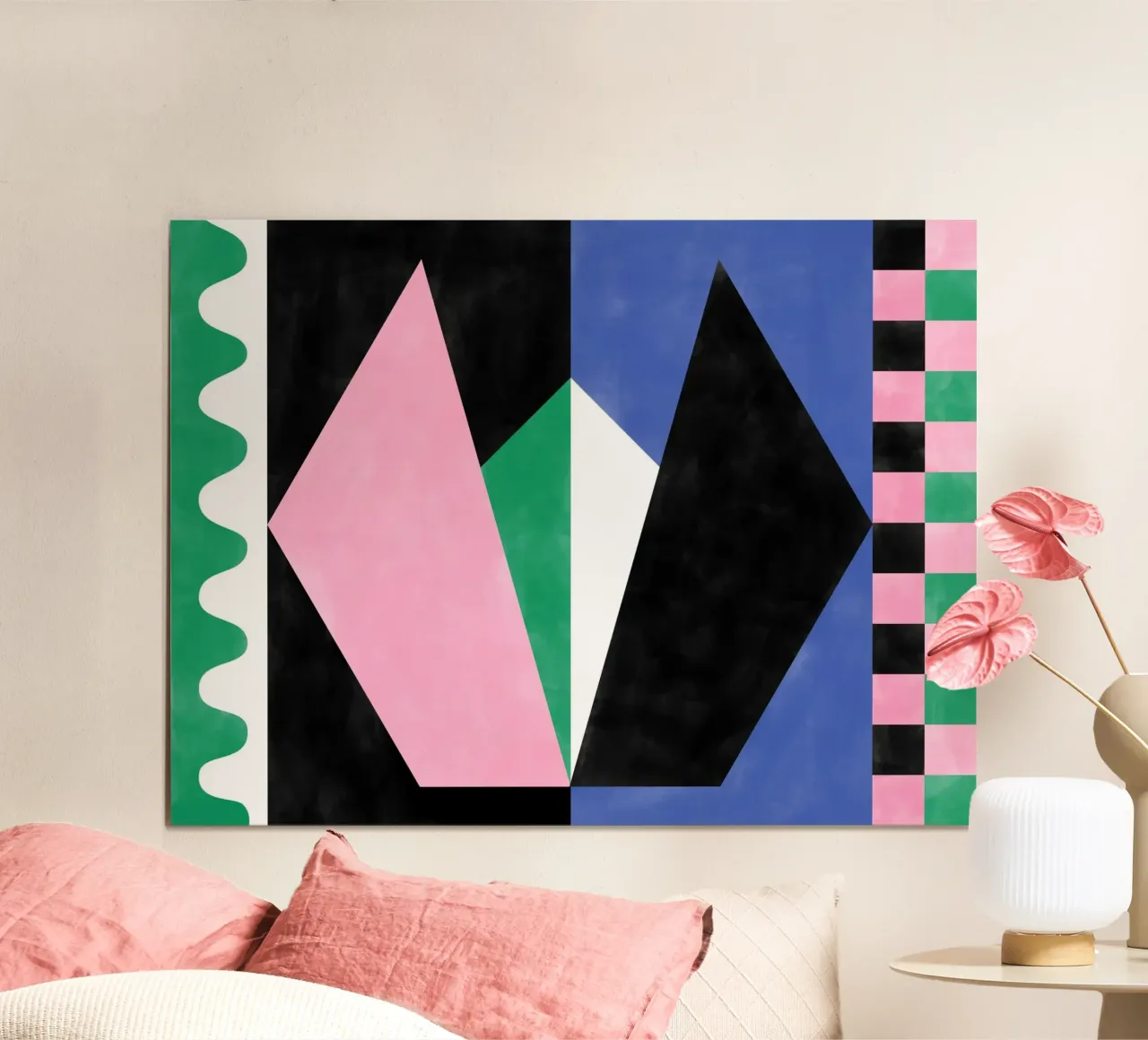 Forme geometriche audaci poster con telaio in plastica da Pictufy Sun & Spirit