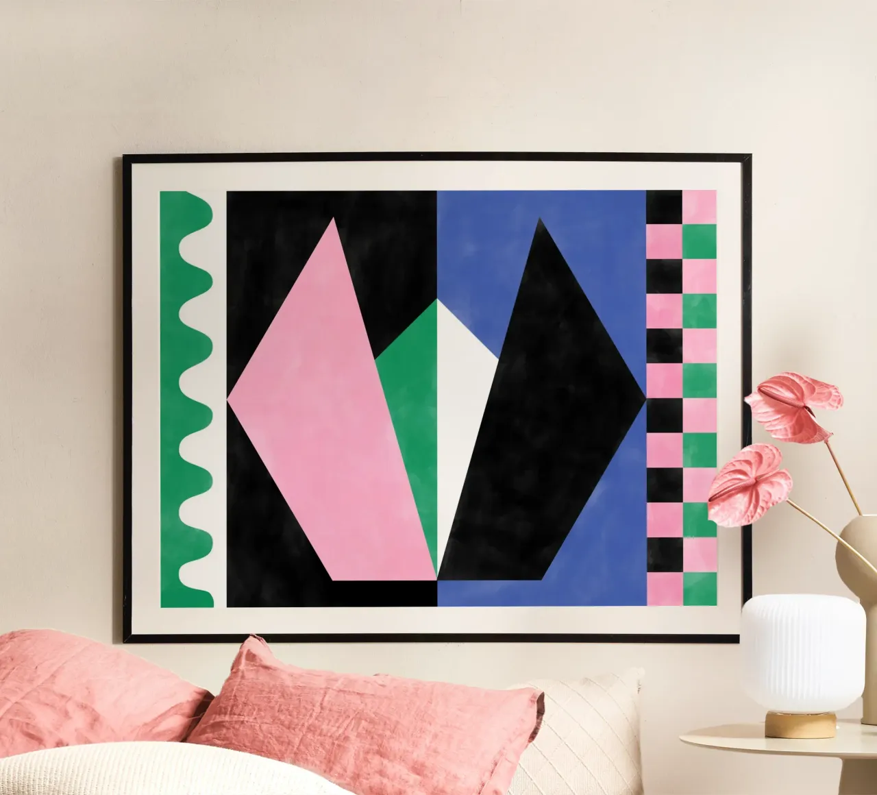 Forme geometriche audaci poster con telaio in plastica da Pictufy Sun & Spirit