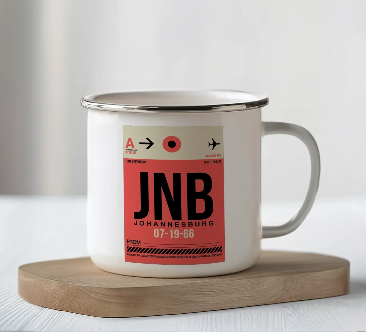 JNB-Johannesburg tazza in smalto da Naxart