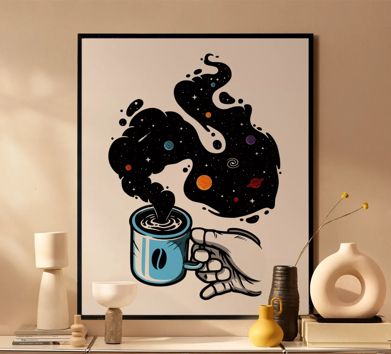 Caffè spaziale Astronauta poster da LM2KONE