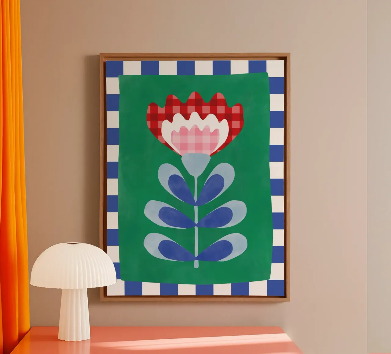 Design floreale con audaci forme geometriche tela con Cornice a cassetta da Pictufy Sun & Spirit