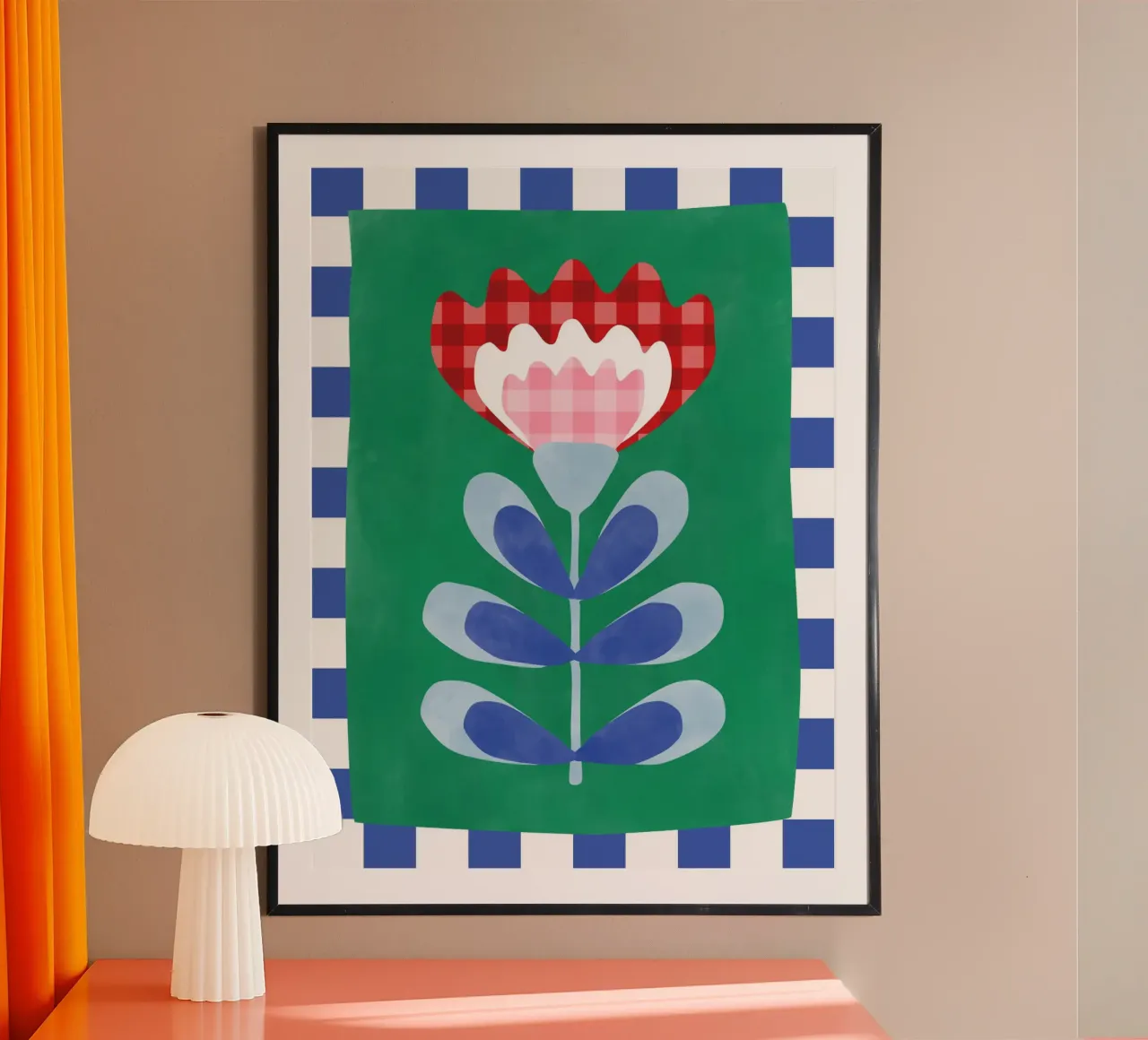 Design floreale con audaci forme geometriche poster con telaio in plastica da Pictufy Sun & Spirit