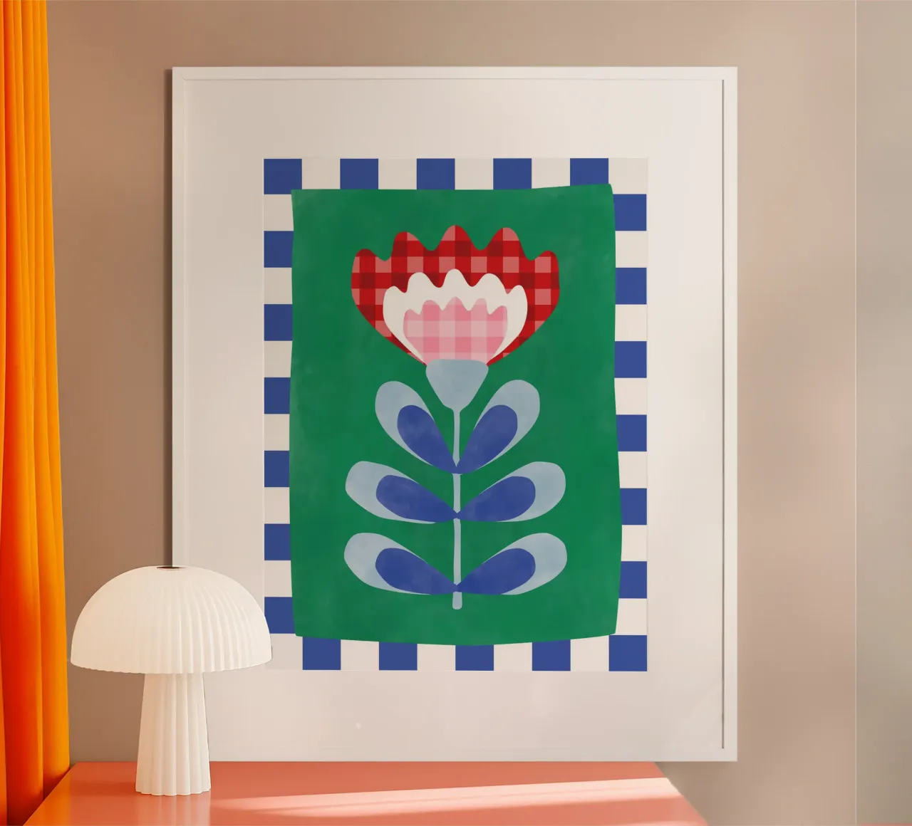 Design floreale con audaci forme geometriche poster con telaio in plastica da Pictufy Sun & Spirit