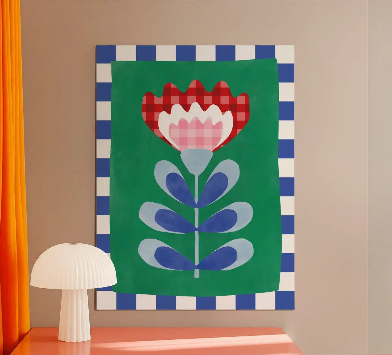 Design floreale con audaci forme geometriche poster con telaio in plastica da Pictufy Sun & Spirit