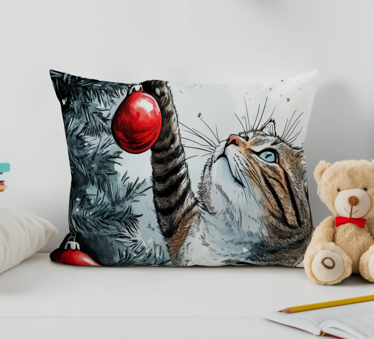 I gatti amano l'albero di Natale 1 cuscino da Justyna Jaszke JBJart