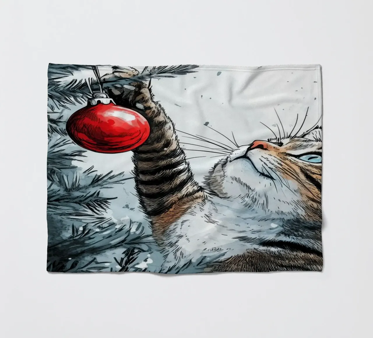 I gatti amano l'albero di Natale 1 coperta in pile da Justyna Jaszke JBJart