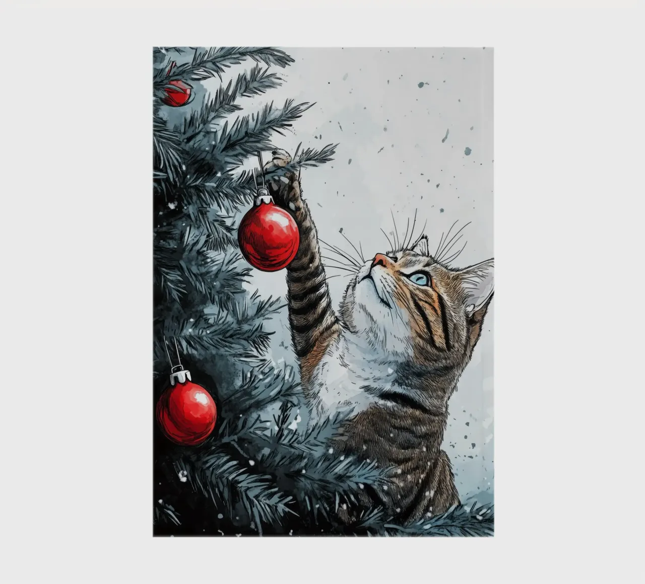 Cats love the Christmas tree 1 notebook by Justyna Jaszke JBJart