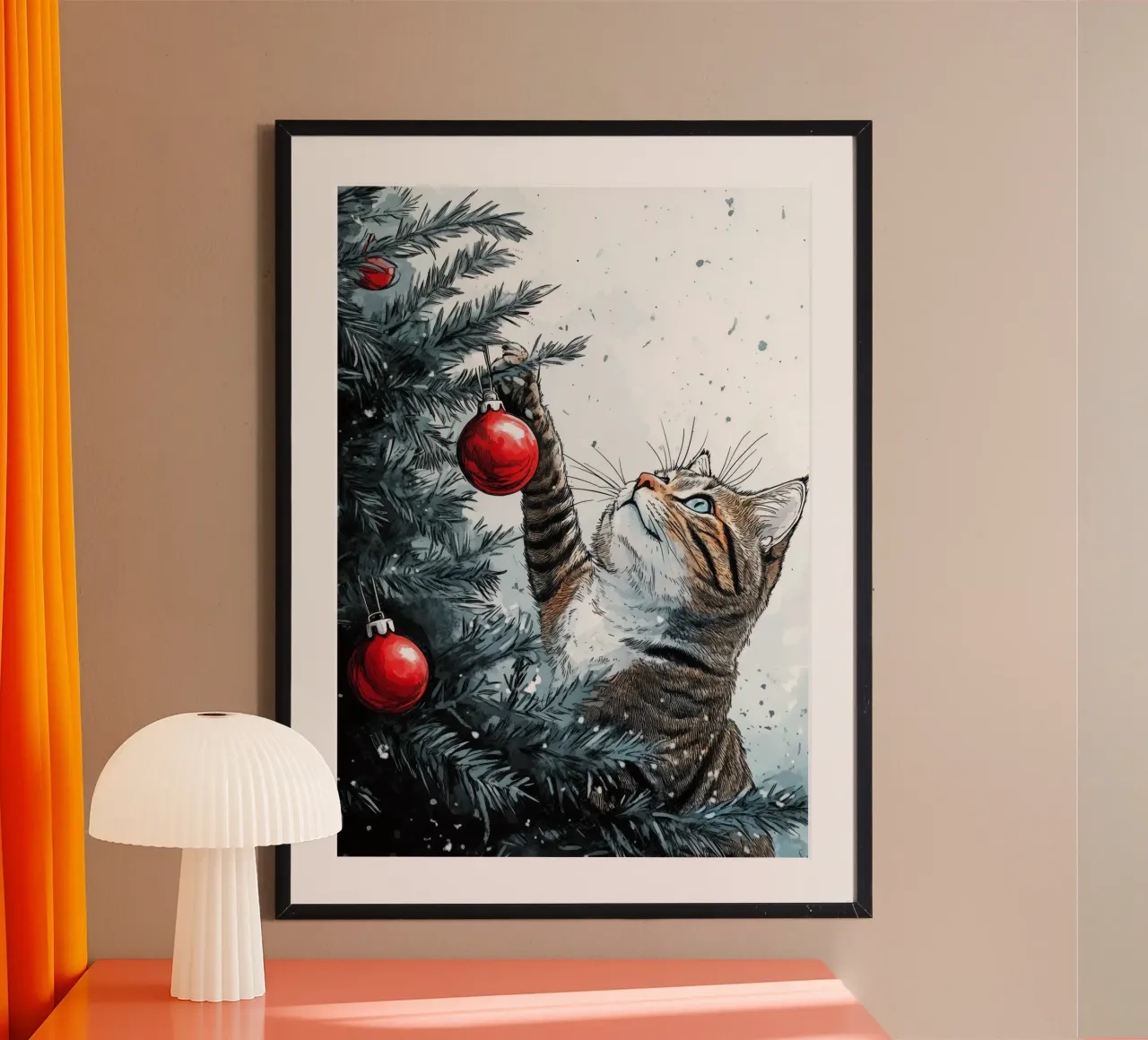 I gatti amano l'albero di Natale 1 poster da Justyna Jaszke JBJart