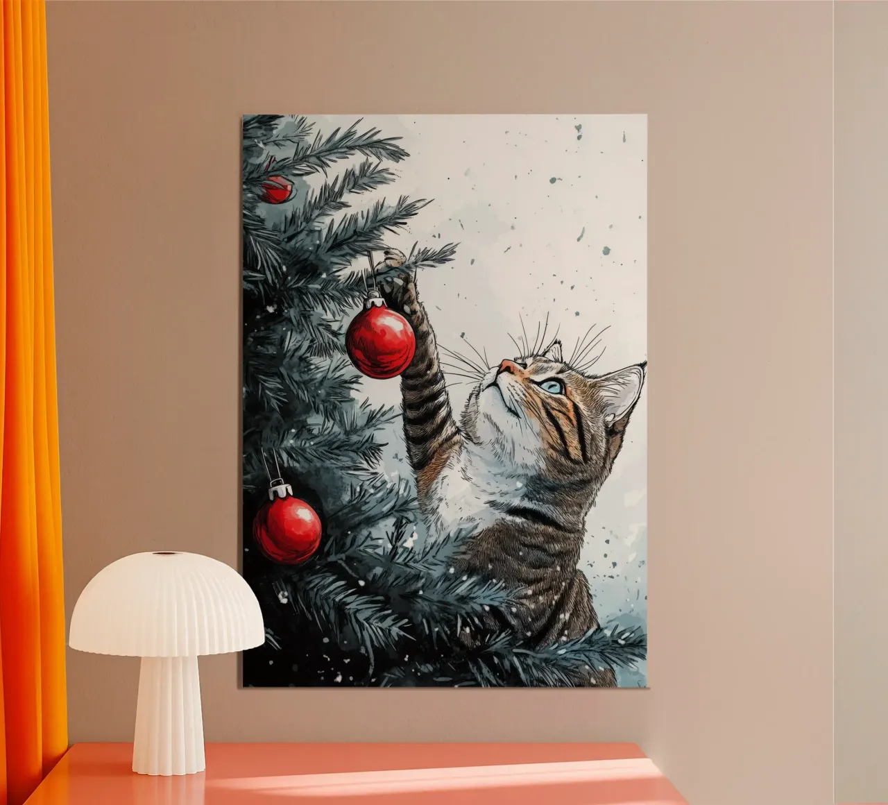 I gatti amano l'albero di Natale 1 poster da Justyna Jaszke JBJart