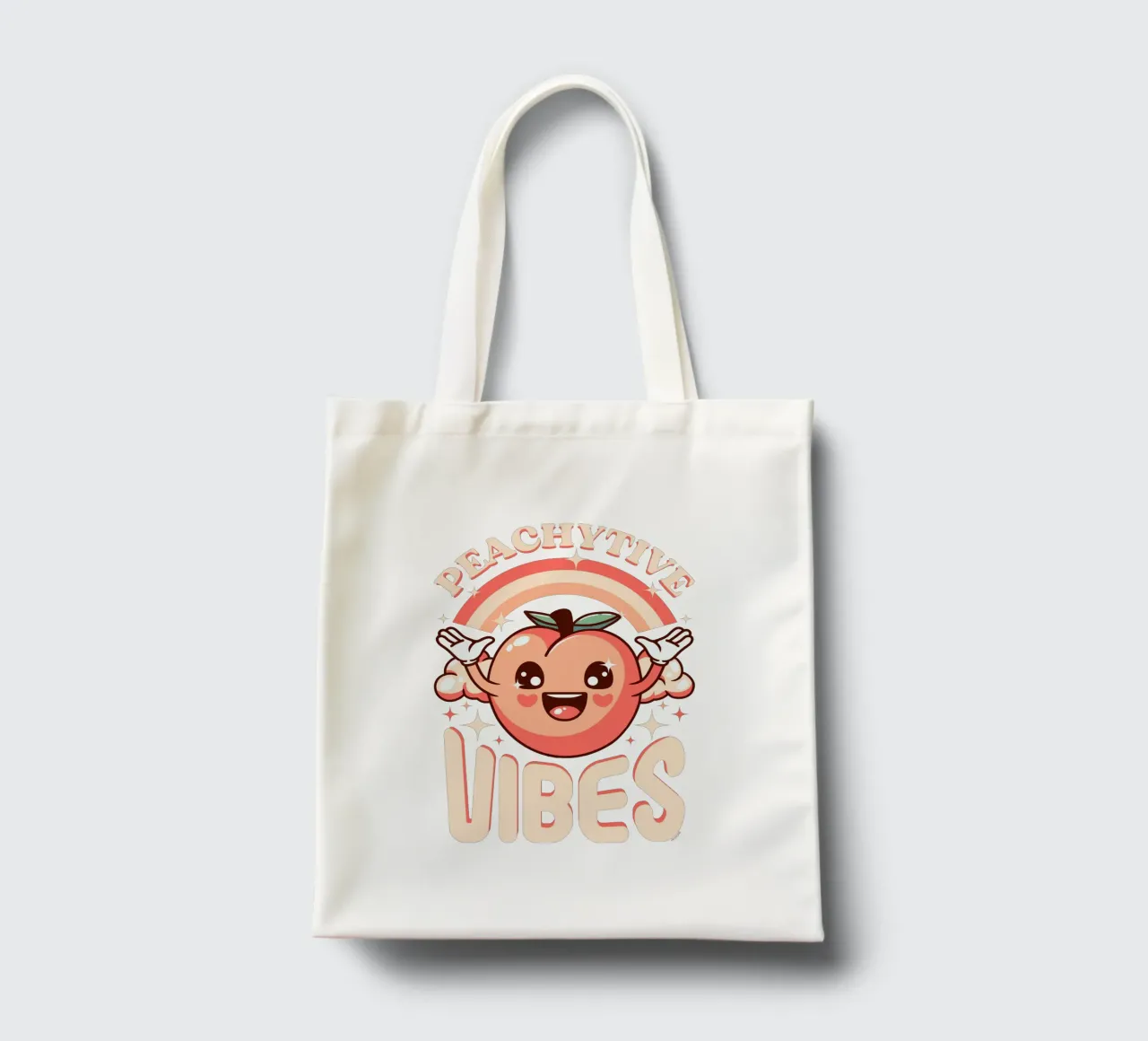 Peachytive Vibes! borsa in juta da LM2KONE