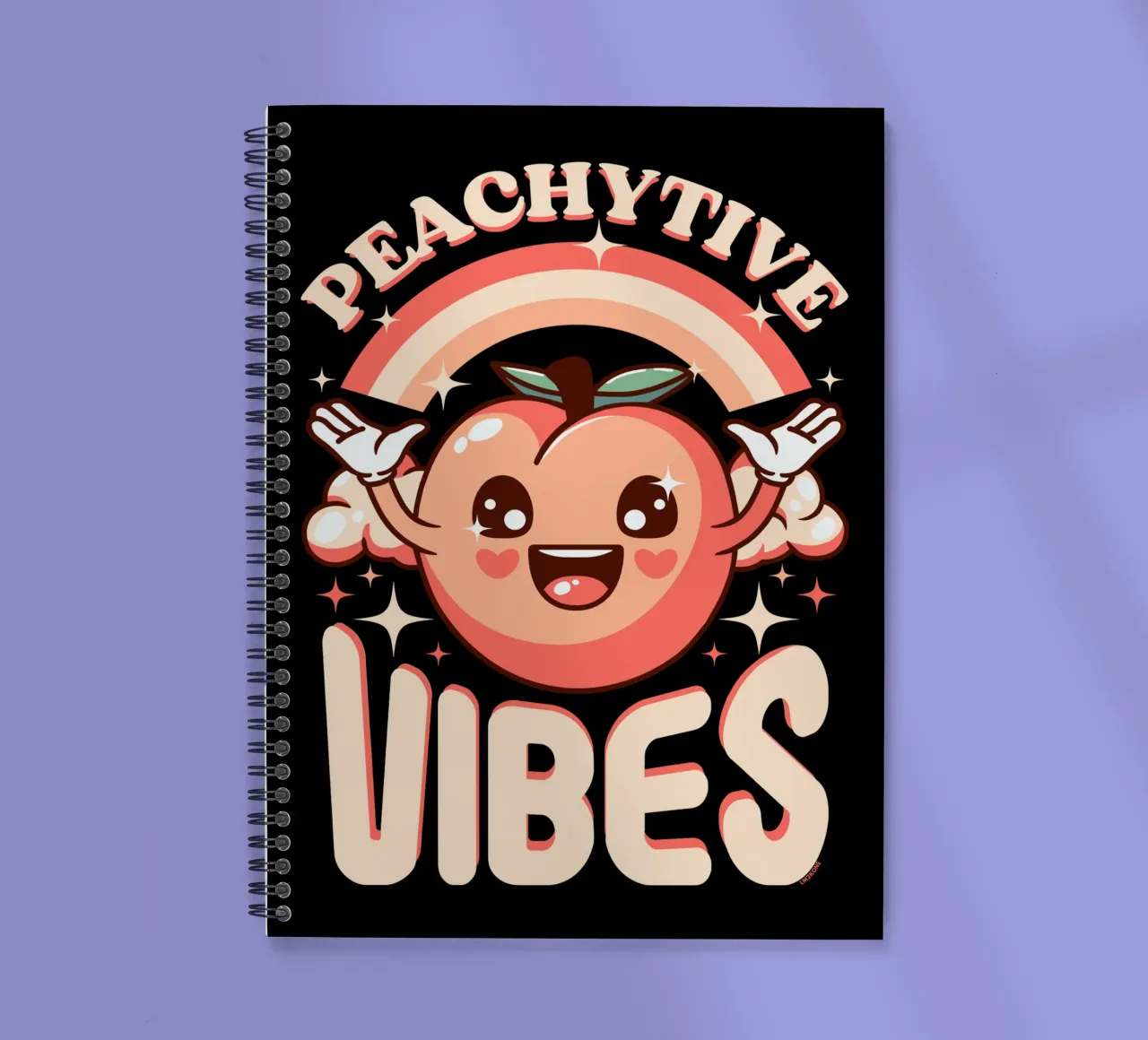 Peachytive Vibes ! spiral notebook by LM2KONE