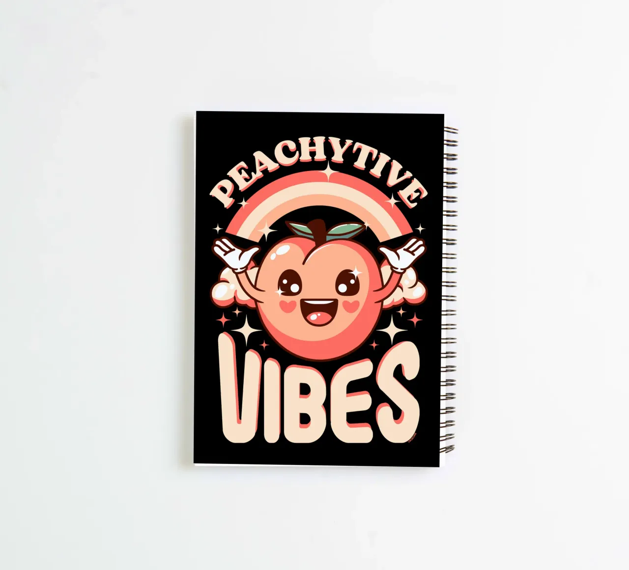 Peachytive Vibes ! spiral notebook by LM2KONE