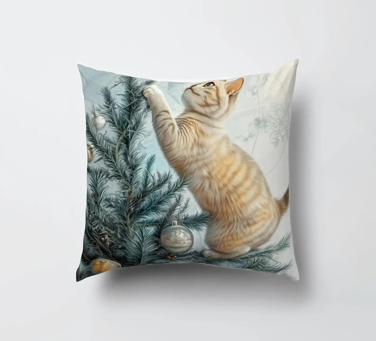 I gatti amano l'albero di Natale 2 cuscino da Justyna Jaszke JBJart