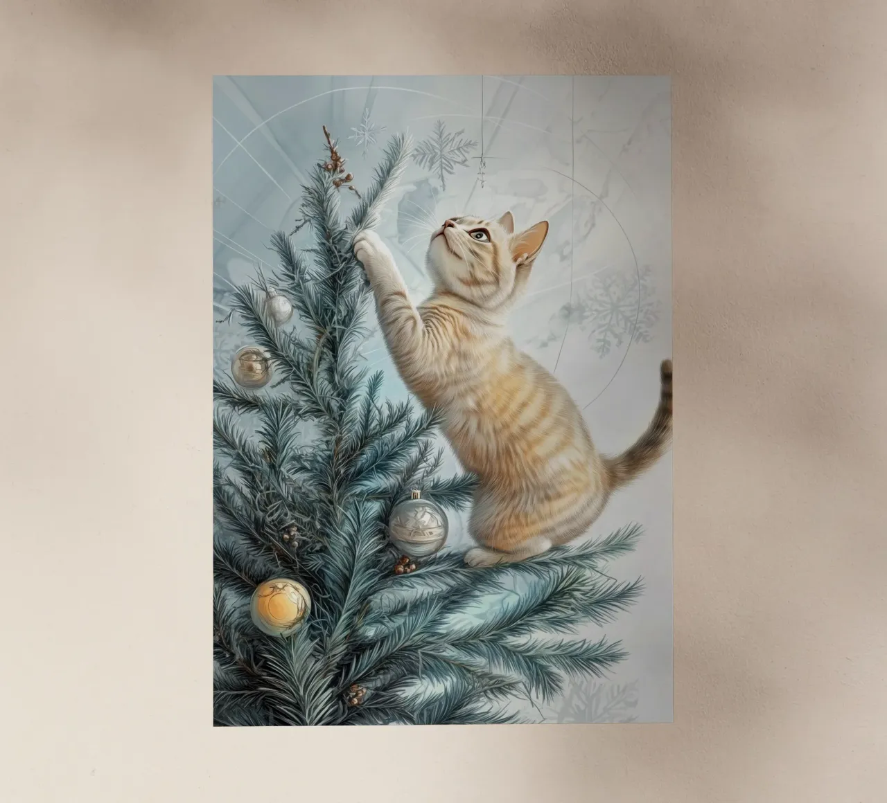I gatti amano l'albero di Natale 2 pellicola backlit da Justyna Jaszke JBJart