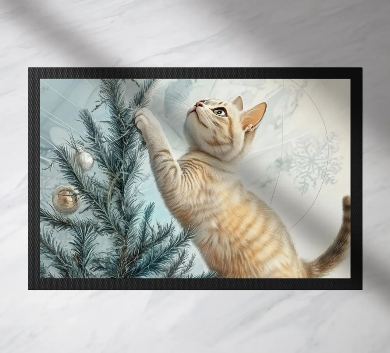 I gatti amano l'albero di Natale 2 zerbino da Justyna Jaszke JBJart