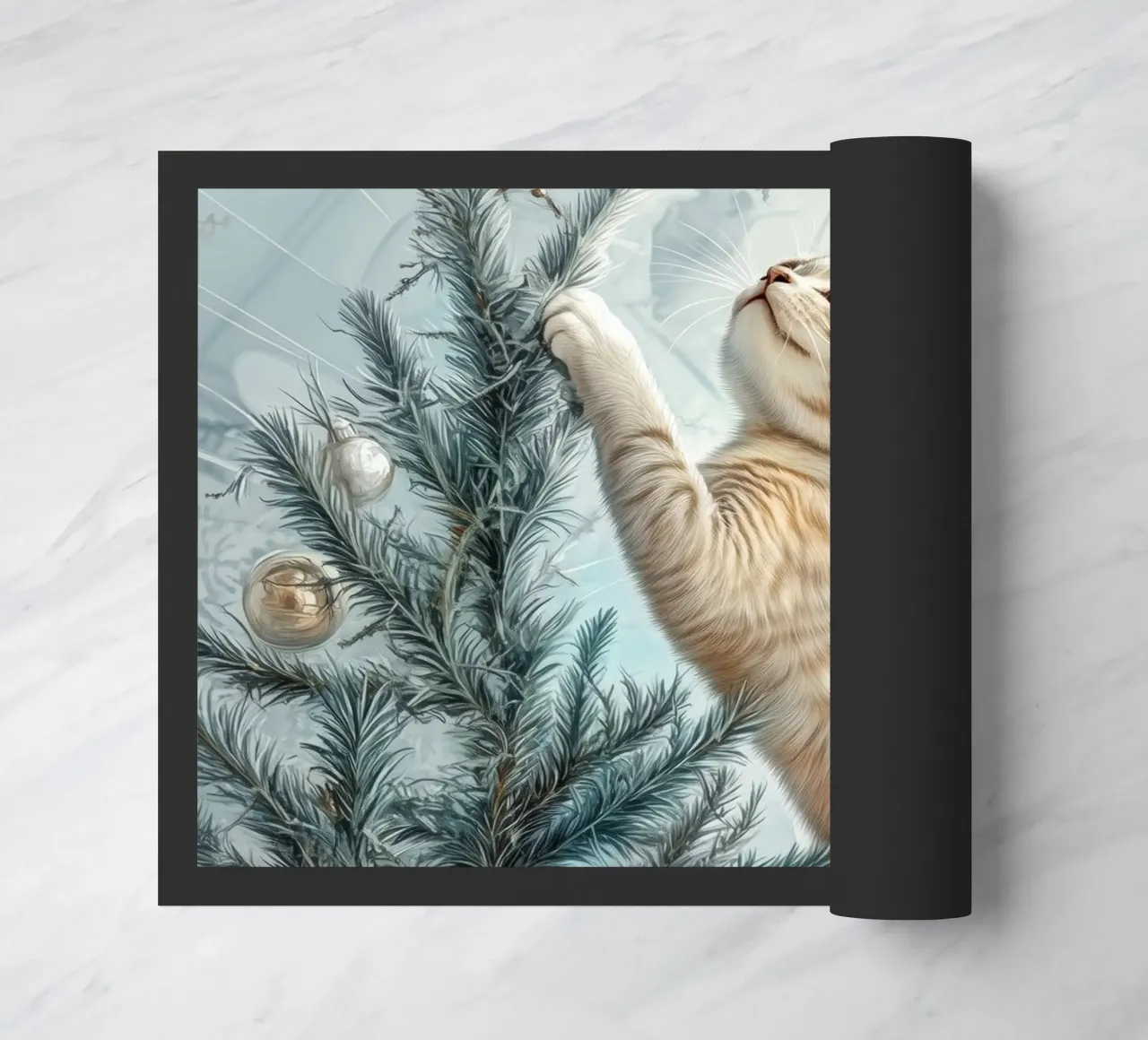 I gatti amano l'albero di Natale 2 zerbino da Justyna Jaszke JBJart