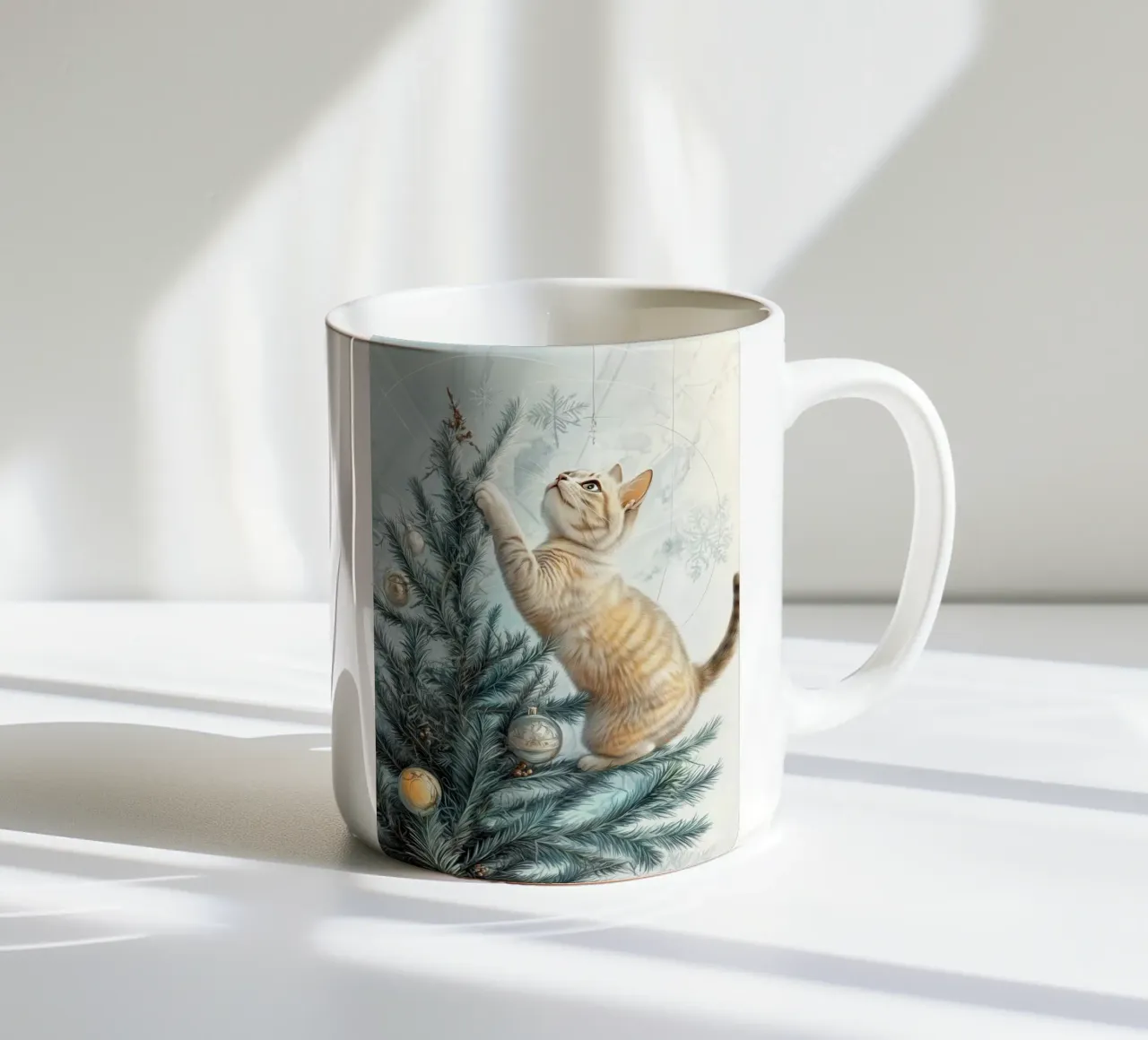 I gatti amano l'albero di Natale 2 tazza in ceramica da Justyna Jaszke JBJart