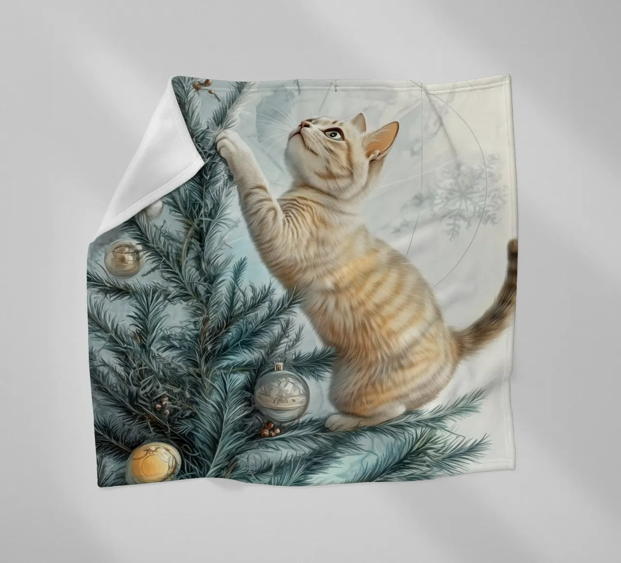 I gatti amano l'albero di Natale 2 coperta in pile da Justyna Jaszke JBJart