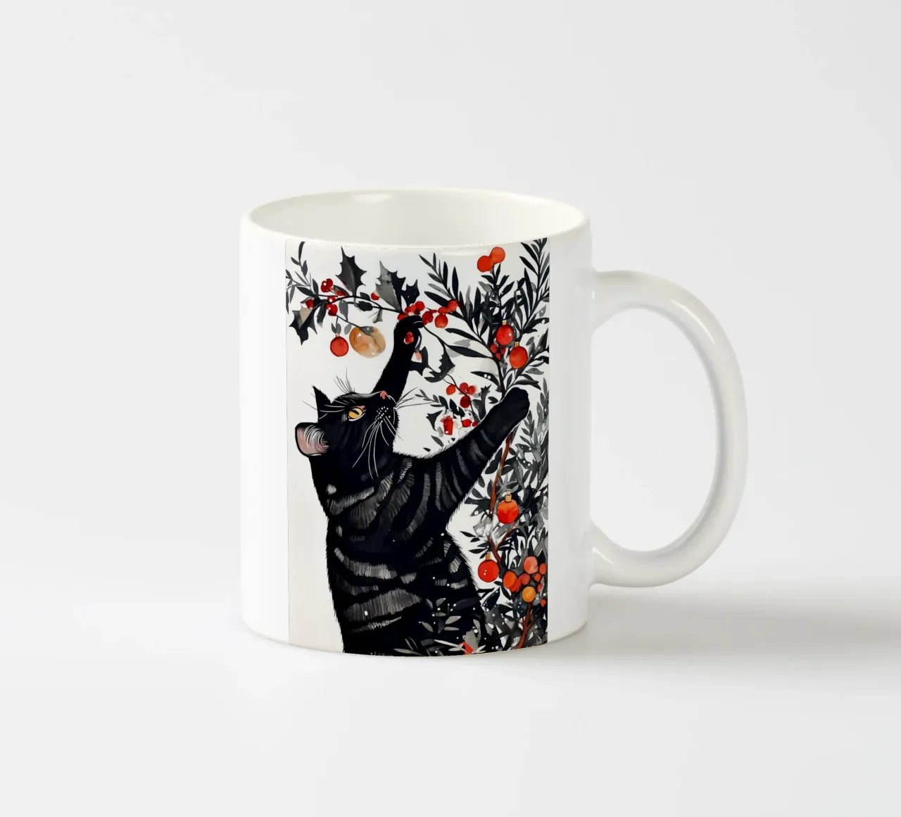I gatti amano l'albero di Natale 3 tazza in ceramica da Justyna Jaszke JBJart