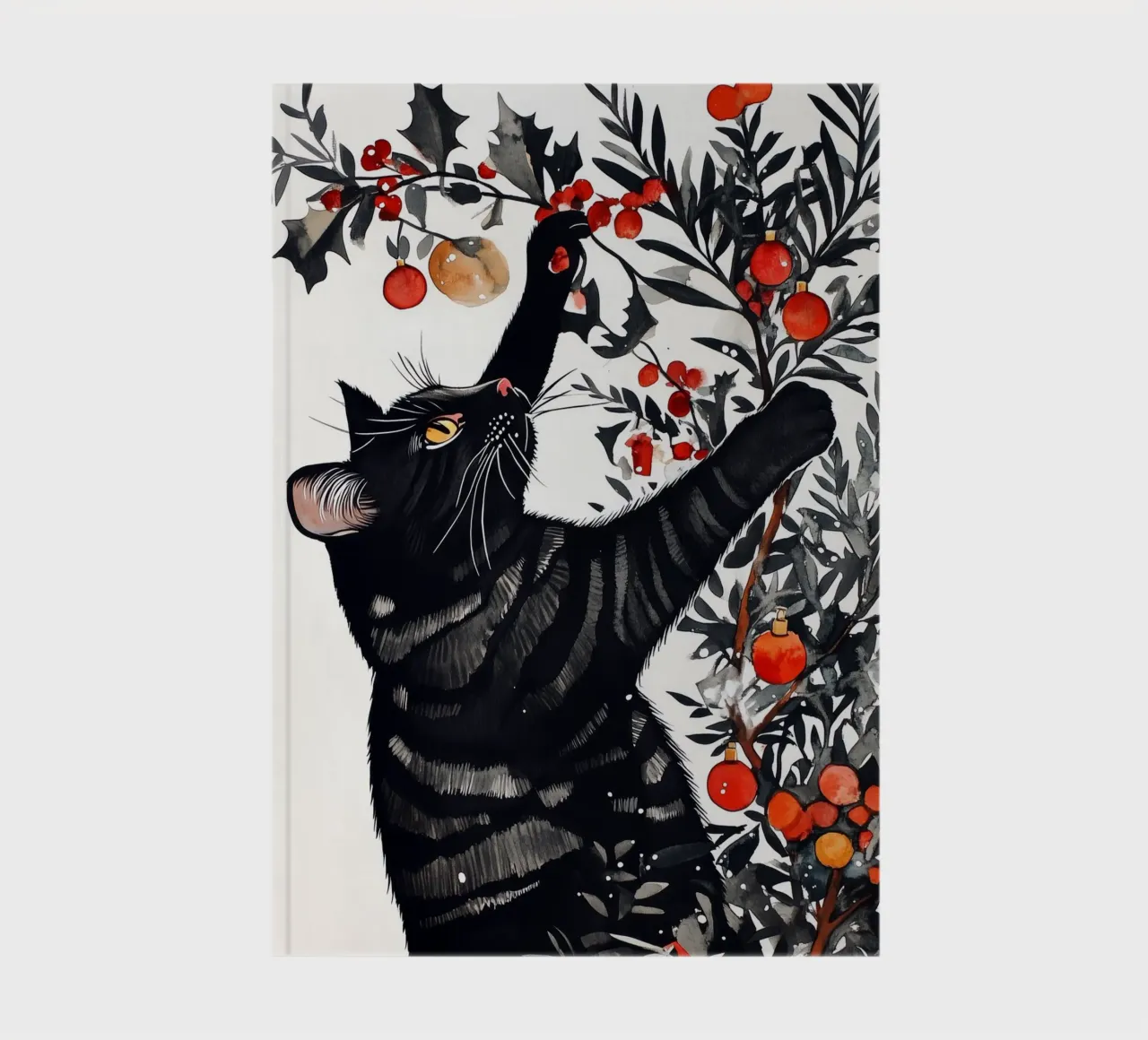 Cats love the Christmas tree 3 notebook by Justyna Jaszke JBJart
