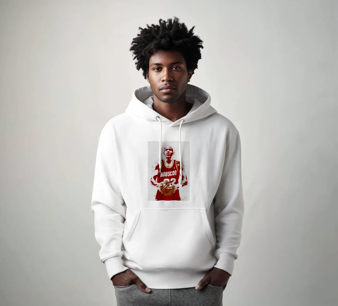 Clyde Drexler  Houston Rockets felpa con cappuccio da tenten