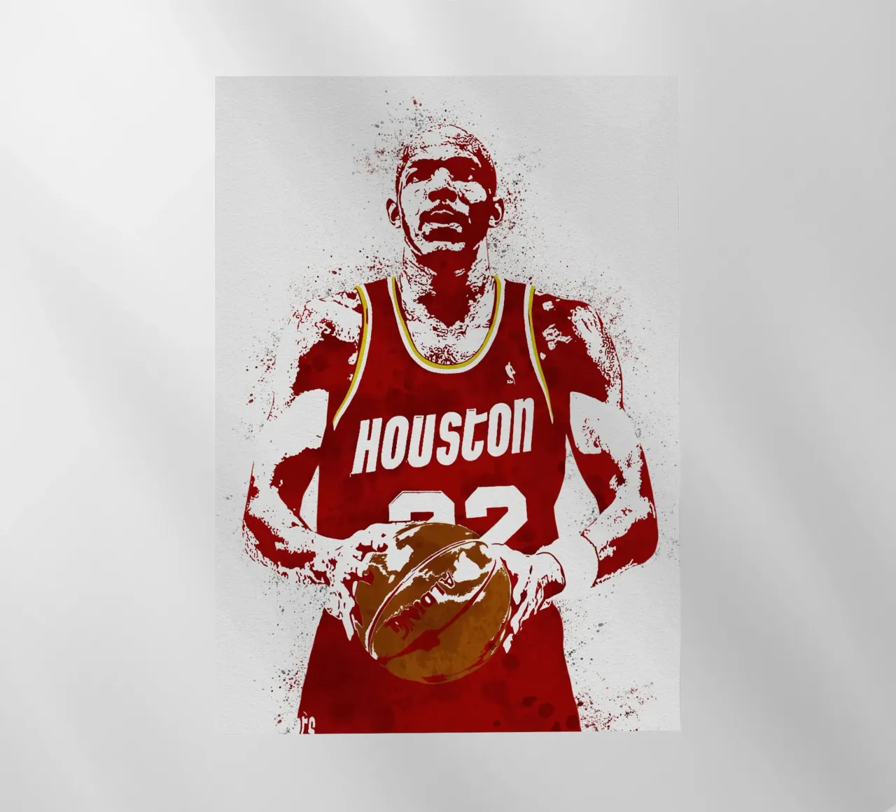 Clyde Drexler  Houston Rockets pellicola backlit da tenten